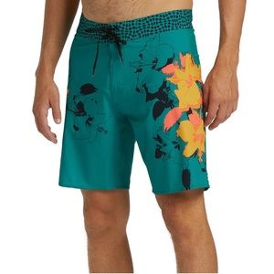 Billabong Bottle Green Floral Sundays Boardshorts Men’s Size 38 NWT